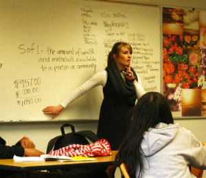 Outreach Coordinator Amy Area teaches students at DCIS Montebello.