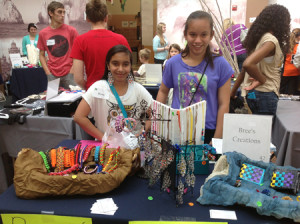 Bree's Creations show off their paracord bracelets at the Young Entrepreneurs Marketplace.