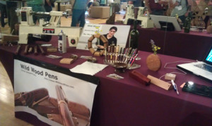Nic Ansuini's exhibit showed off how he makes his hand-crafted pens.