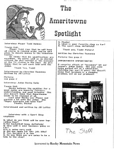 An original newspaper from the first Young AmeriTowne summer camp.