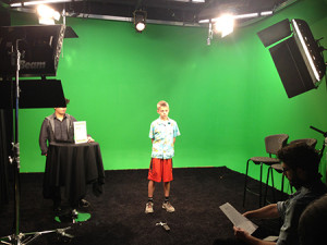 Filming in front of a green screen was cool!