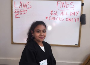 A recent student who visited Young AmeriTowne as the judge.
