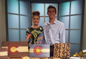 Brenden Coney shows off his products to Denise Plants and viewers of Colorado and Company