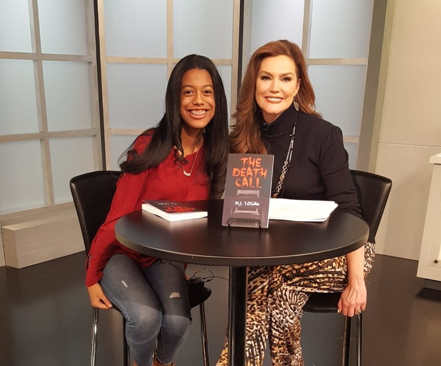 Author MJ Logan and Denise Plante on the set of Colorado & Company