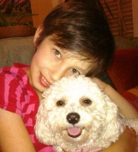 Allison with her dog Coco.