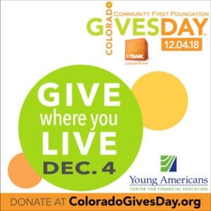 Colorado Gives Day with First Bank: www.coloradogivesday.org