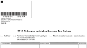 Colorado Individual Income Tax Return 2018 Document