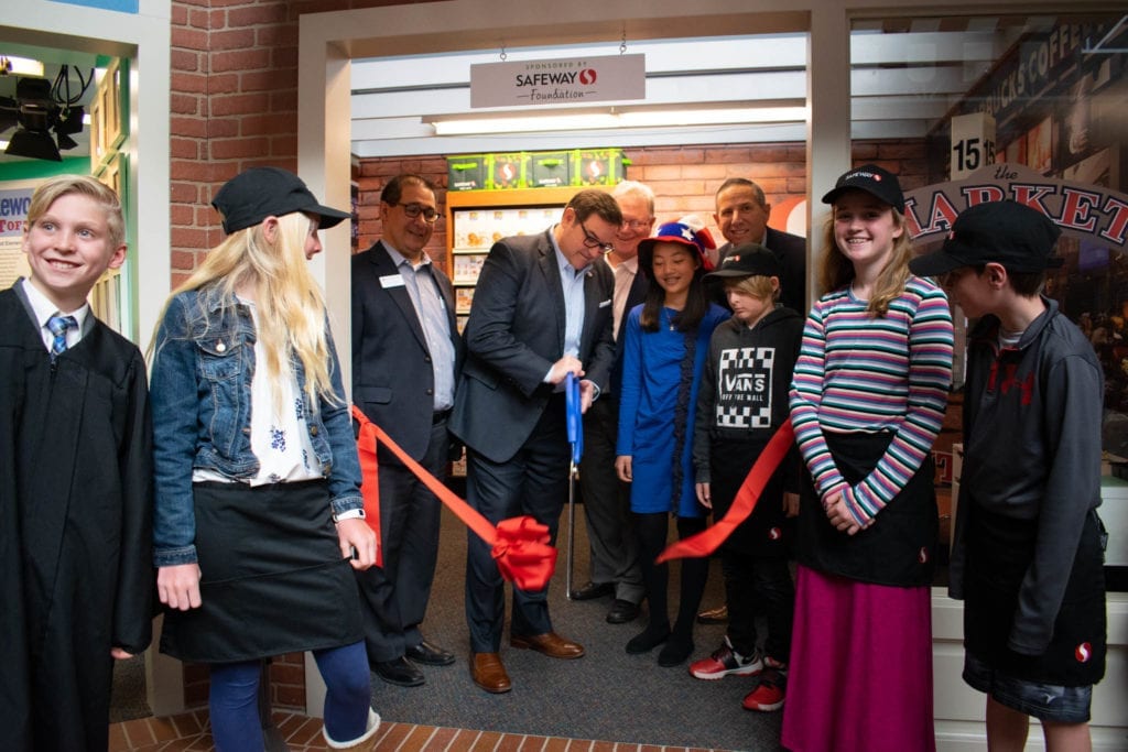 Safeway Foundation Opens a Miniature Market for Kids: There’s a brand-new shop in Young AmeriTowne in Lakewood: the Safeway Market!  This mini-Safeway provides a real-world lesson in what it takes to operate a grocery store to fifth grade students from across the metro area.