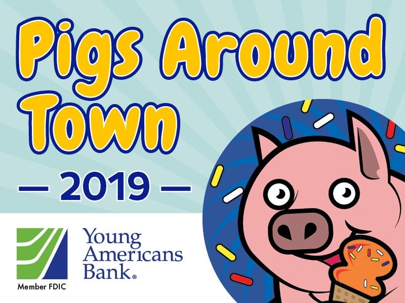 Young Americans Bank Pigs Around Town 2019 Banner