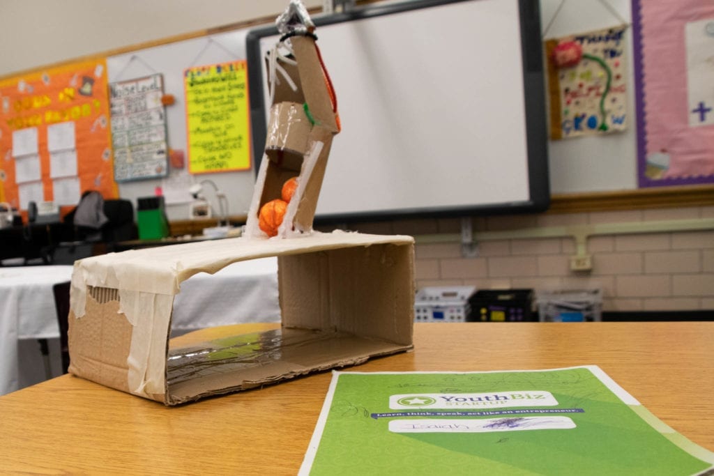 YouthBiz Startup Prototype made out of cardboard
