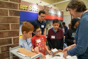 Lansing Elementary students in AmeriTowne