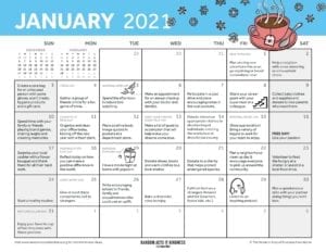 January Kindness Calendar RAOKF Schedule